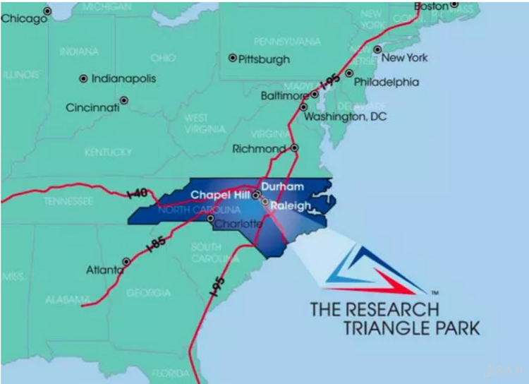 由北卡教堂山,北卡州立,杜克三所大学围成的一个三角形,被称为